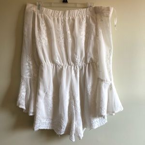 Long sleeve white lace romper